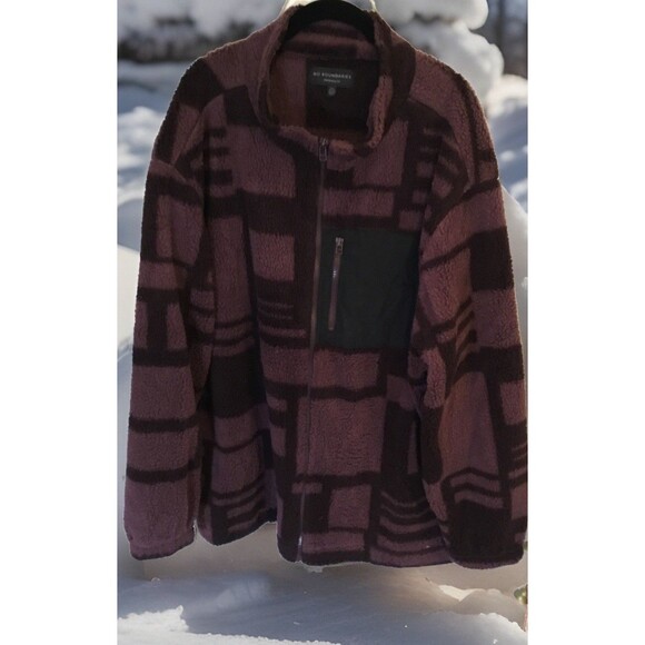 BIG & TALL No Boundaries Purple/Black Sherpa Jacket Full Zip 2XL GUC - Picture 1 of 6